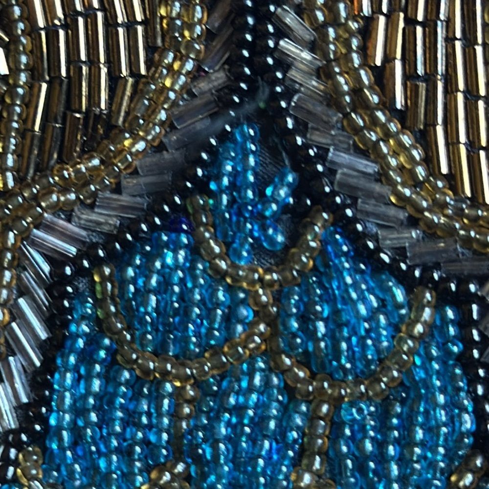 1960’s Era Vintage Rare Hand Beaded bag and strap. Grapes with leaves - Picture 7 of 7